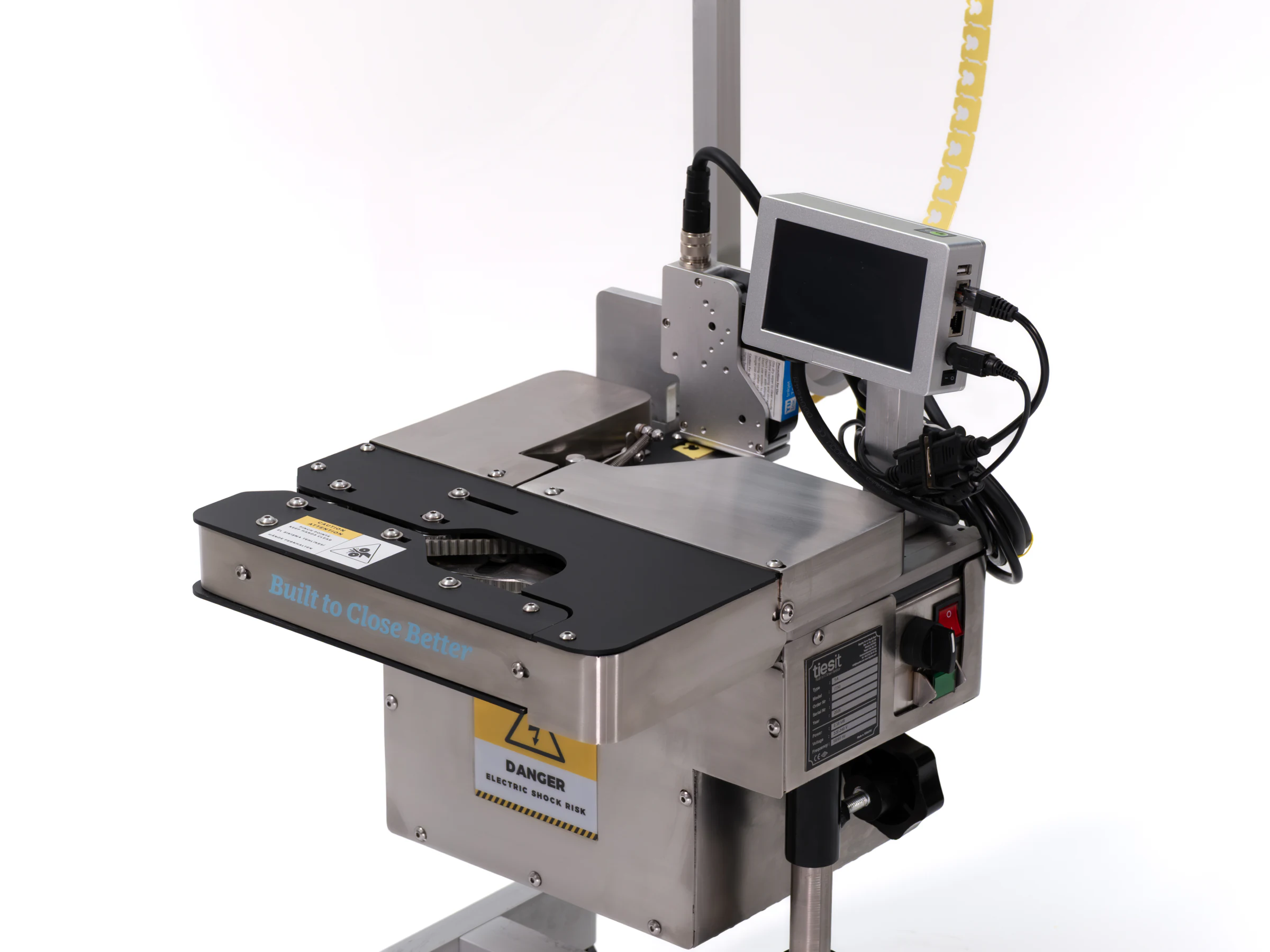 Tiesit IT50 máquina semiautomática de clipagem de sacos detalhe do mecanismo de clipagem