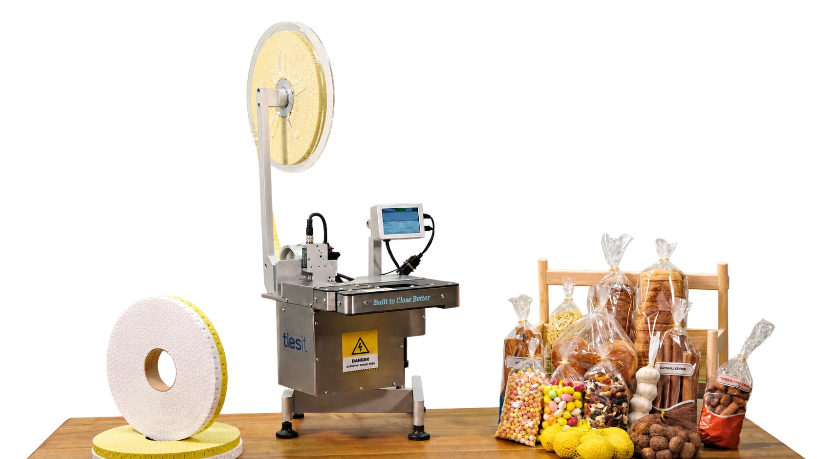 Applicazione di chiusura di imballaggi alimentari con macchina clippatrice Tiesit